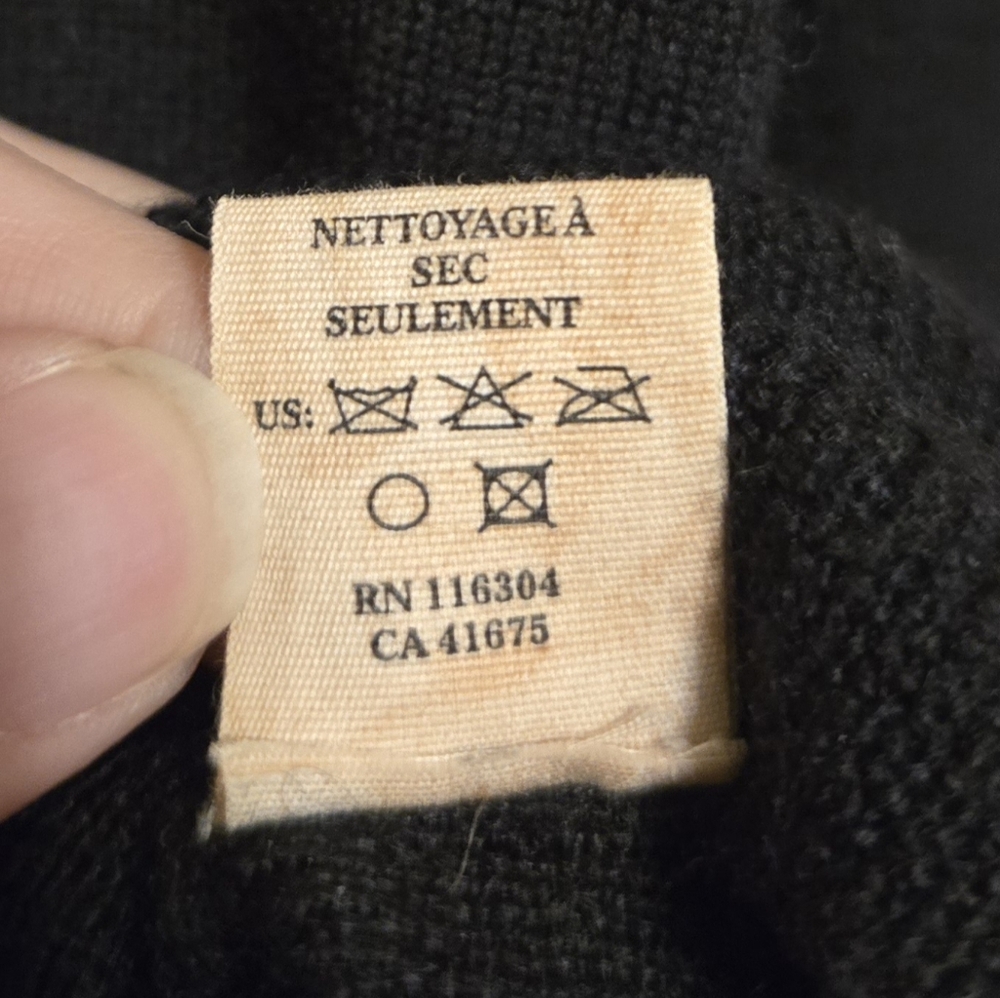 Converse John Varvatos One Star Black Wool Cardigan Mens  Size 2 Medium  Used - Picture 11 of 16